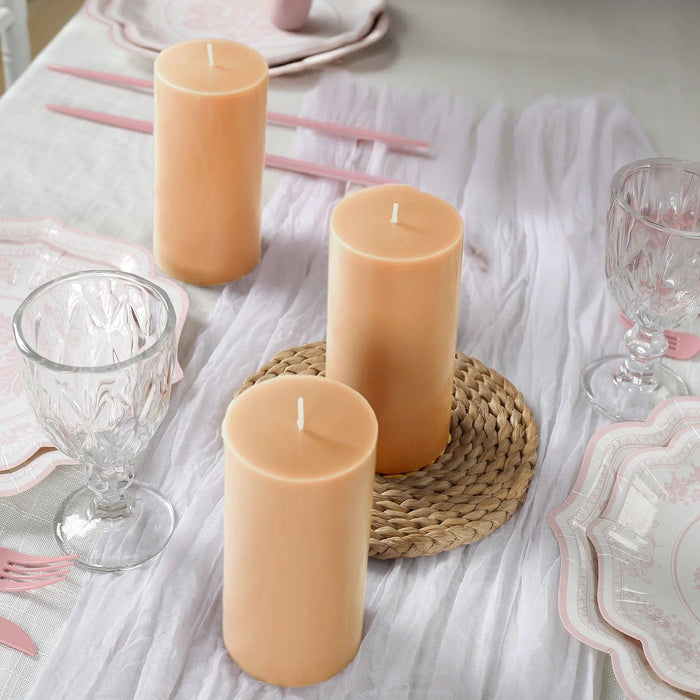 6 Round 3" x 6" Dripless Unscented Pillar Candles