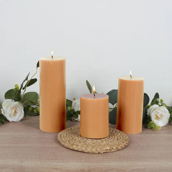 6 Round 3" x 6" Dripless Unscented Pillar Candles