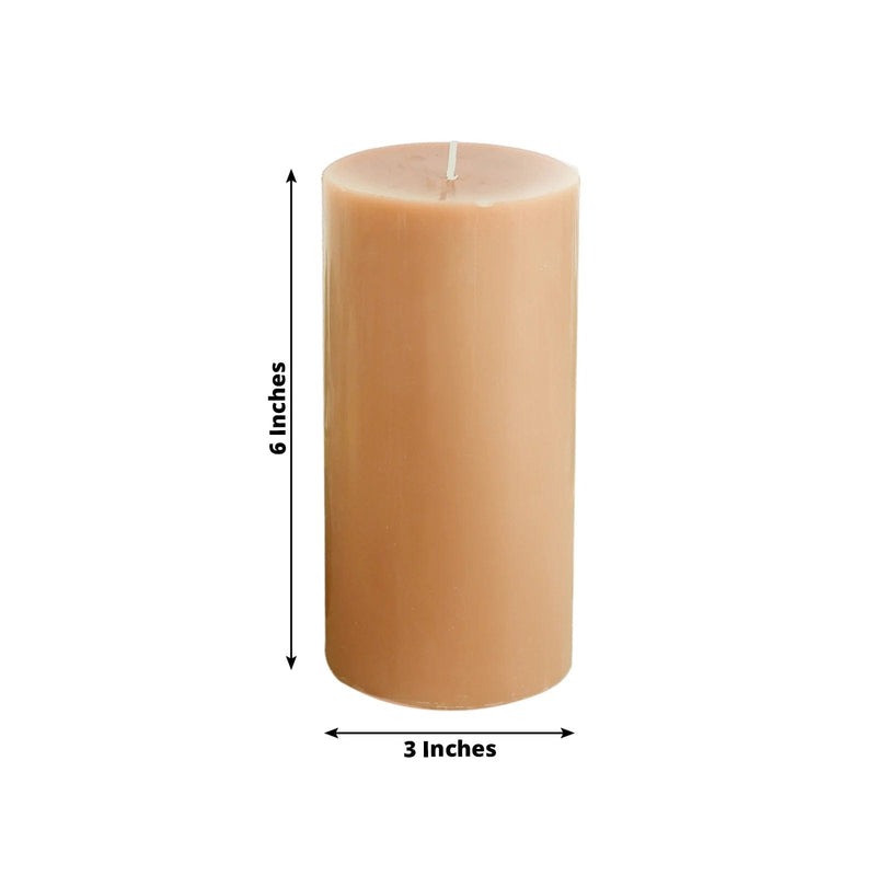 6 Round 3" x 6" Dripless Unscented Pillar Candles