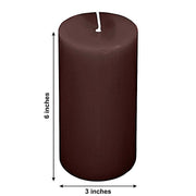 6 Round 3" x 6" Dripless Unscented Pillar Candles