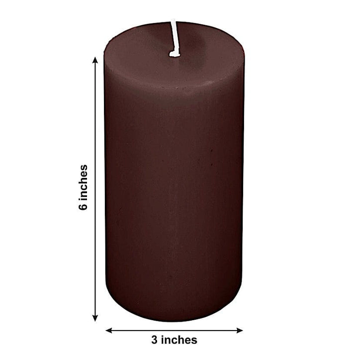 6 Round 3" x 6" Dripless Unscented Pillar Candles