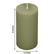 6 Round 3" x 6" Dripless Unscented Pillar Candles
