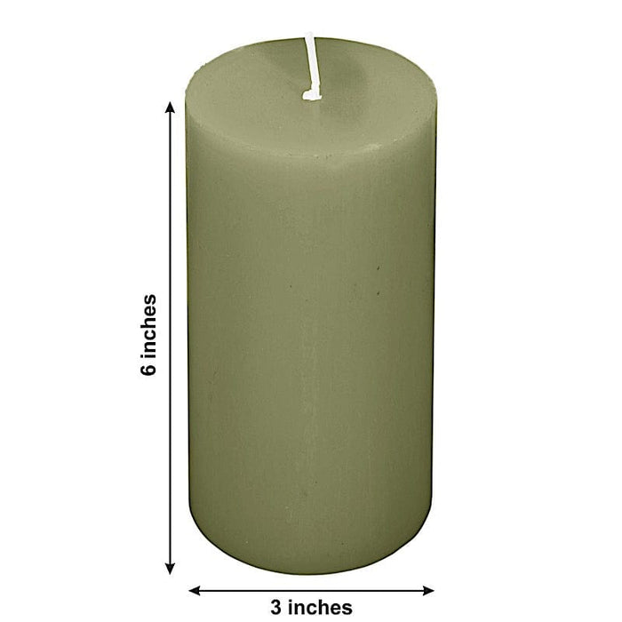 6 Round 3" x 6" Dripless Unscented Pillar Candles