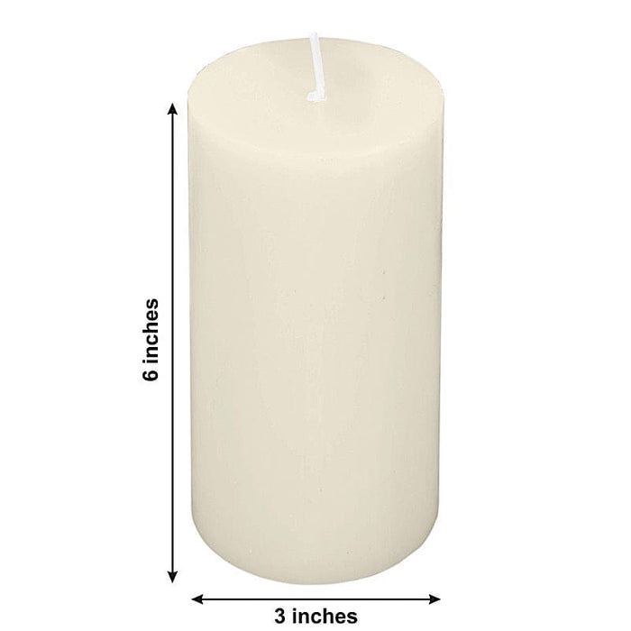 6 Round 3" x 6" Dripless Unscented Pillar Candles