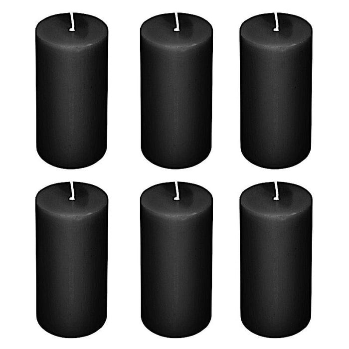 6 Round 3" x 6" Dripless Unscented Pillar Candles CAND_PL003_3X6_BLK