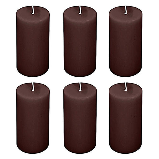 6 Round 3" x 6" Dripless Unscented Pillar Candles CAND_PL003_3X6_BRN