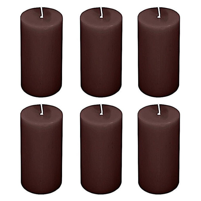 6 Round 3" x 6" Dripless Unscented Pillar Candles CAND_PL003_3X6_BRN