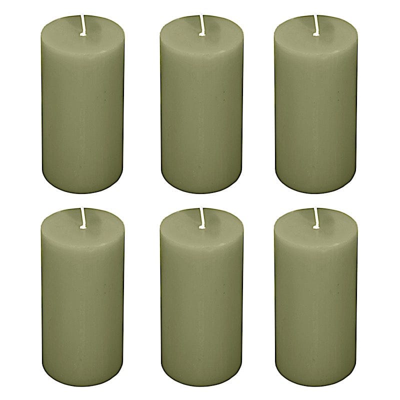 6 Round 3" x 6" Dripless Unscented Pillar Candles CAND_PL003_3X6_DSG