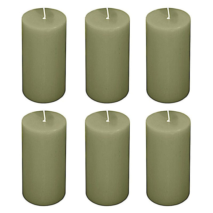 6 Round 3" x 6" Dripless Unscented Pillar Candles CAND_PL003_3X6_DSG