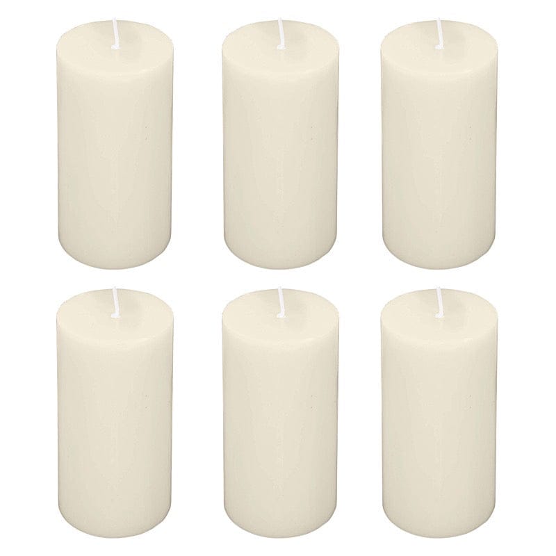 6 Round 3" x 6" Dripless Unscented Pillar Candles CAND_PL003_3X6_IVR