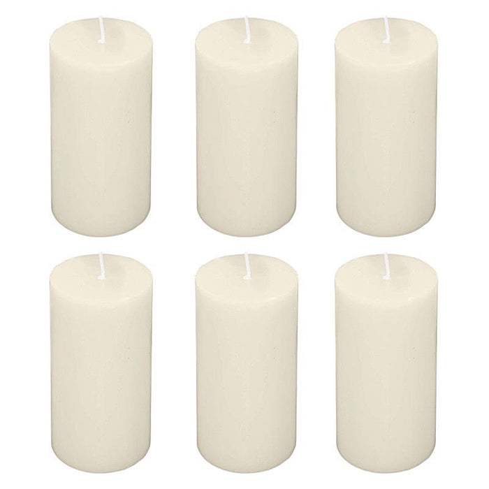 6 Round 3" x 6" Dripless Unscented Pillar Candles CAND_PL003_3X6_IVR
