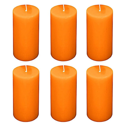 6 Round 3" x 6" Dripless Unscented Pillar Candles CAND_PL003_3X6_ORNG