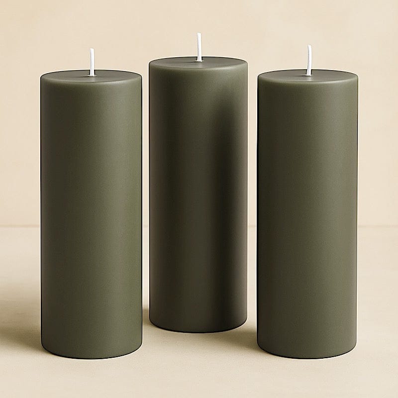 6 Round 3" x 9" Dripless Unscented Pillar Candles