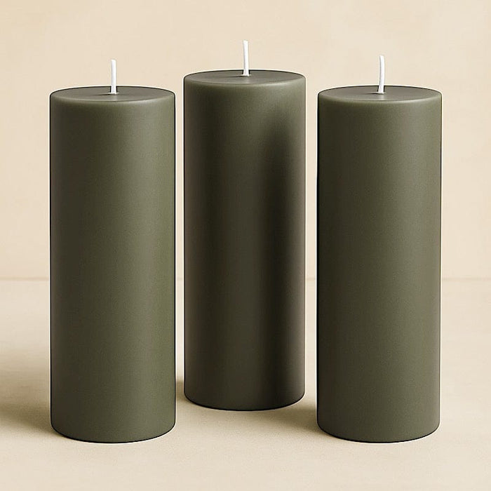 6 Round 3" x 9" Dripless Unscented Pillar Candles