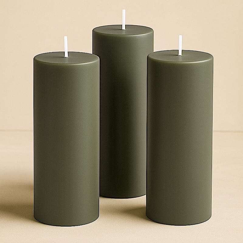 6 Round 3" x 9" Dripless Unscented Pillar Candles