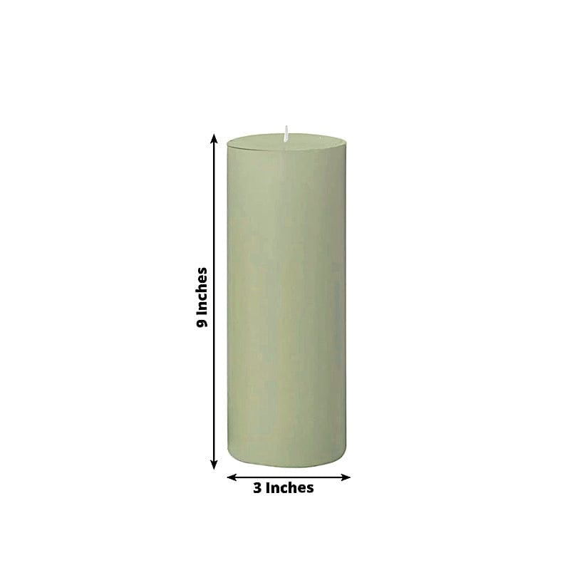 6 Round 3" x 9" Dripless Unscented Pillar Candles