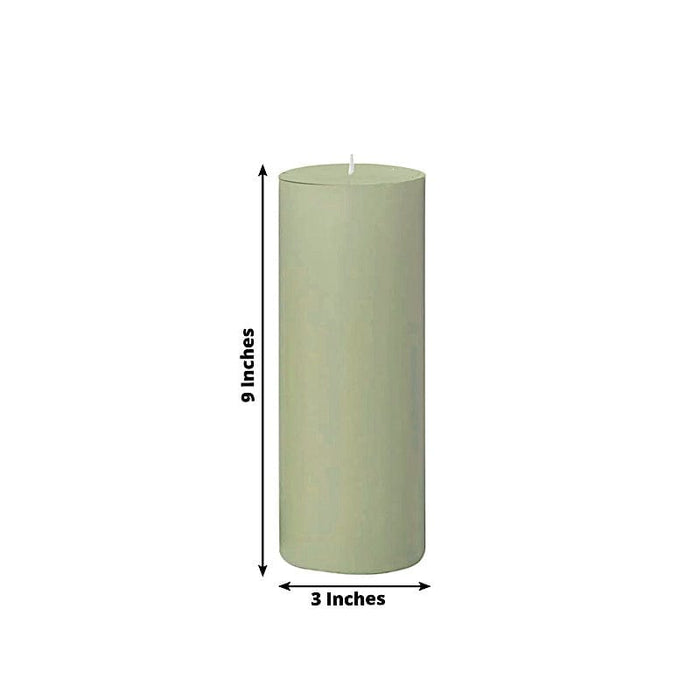 6 Round 3" x 9" Dripless Unscented Pillar Candles