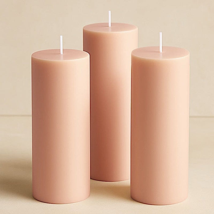 6 Round 3" x 9" Dripless Unscented Pillar Candles