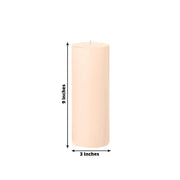 6 Round 3" x 9" Dripless Unscented Pillar Candles