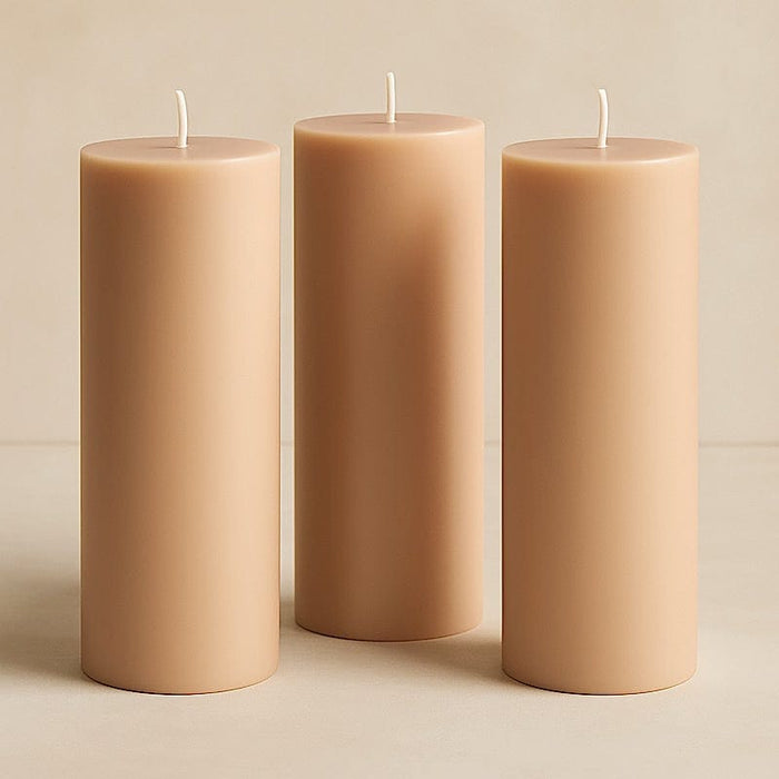 6 Round 3" x 9" Dripless Unscented Pillar Candles