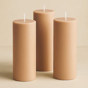 6 Round 3" x 9" Dripless Unscented Pillar Candles