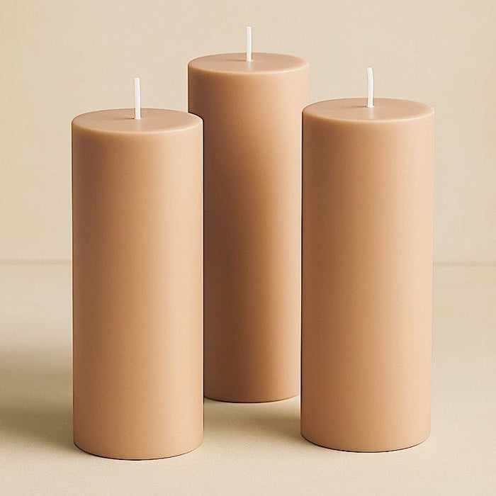 6 Round 3" x 9" Dripless Unscented Pillar Candles