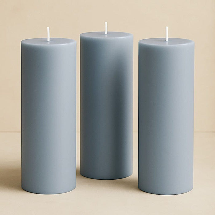 6 Round 3" x 9" Dripless Unscented Pillar Candles