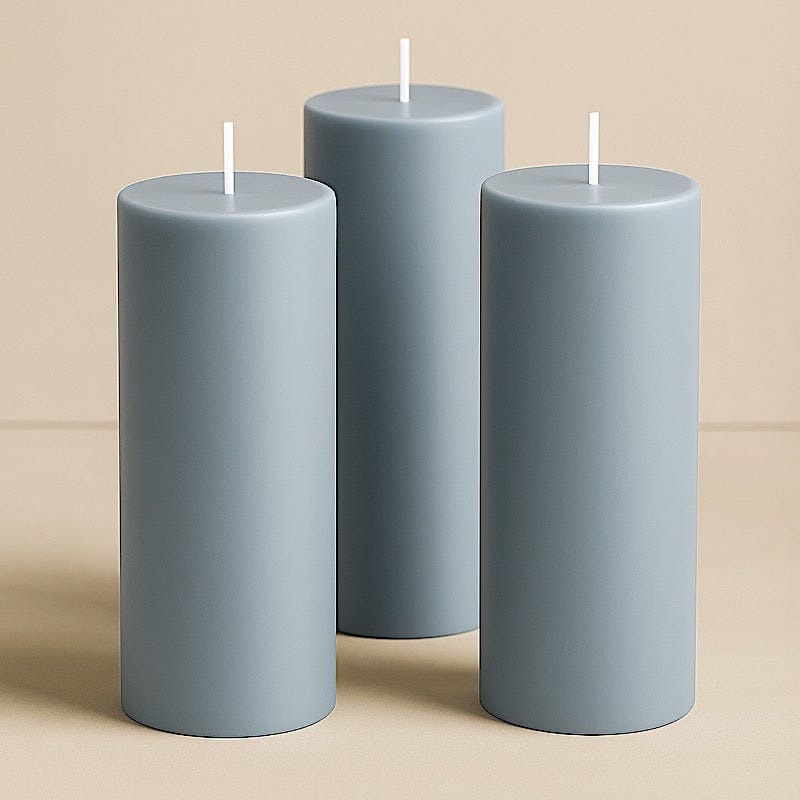 6 Round 3" x 9" Dripless Unscented Pillar Candles