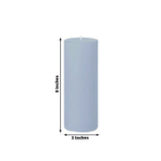 6 Round 3" x 9" Dripless Unscented Pillar Candles