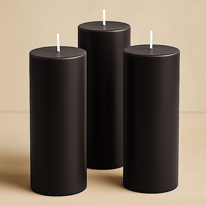 6 Round 3" x 9" Dripless Unscented Pillar Candles