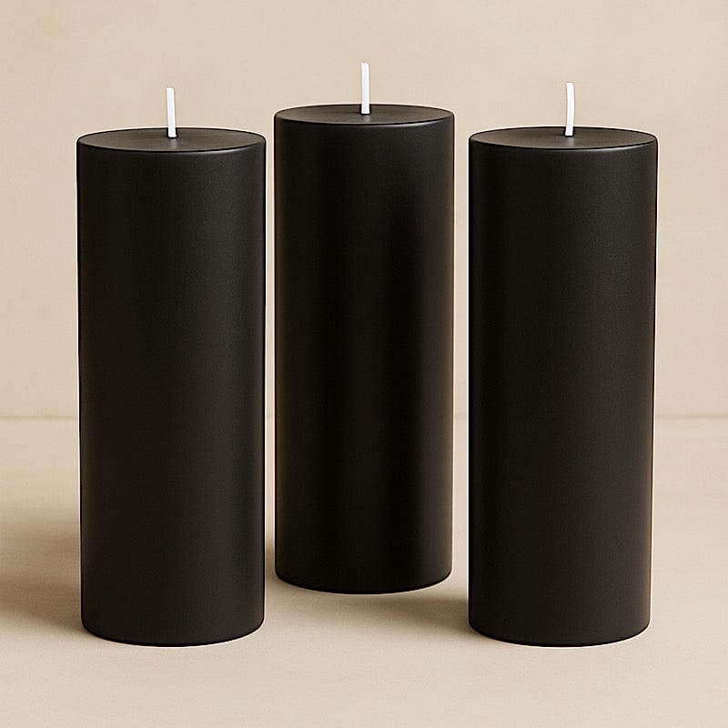 6 Round 3" x 9" Dripless Unscented Pillar Candles