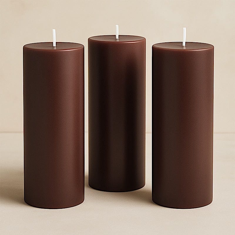 6 Round 3" x 9" Dripless Unscented Pillar Candles