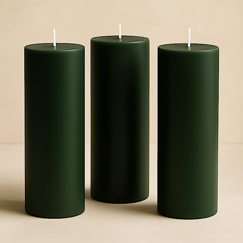 6 Round 3" x 9" Dripless Unscented Pillar Candles