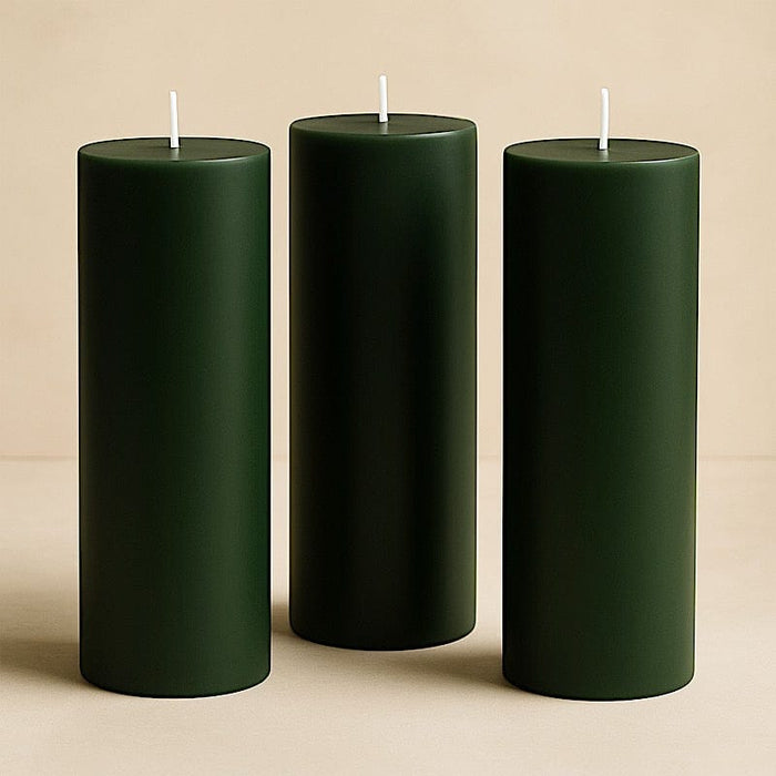 6 Round 3" x 9" Dripless Unscented Pillar Candles