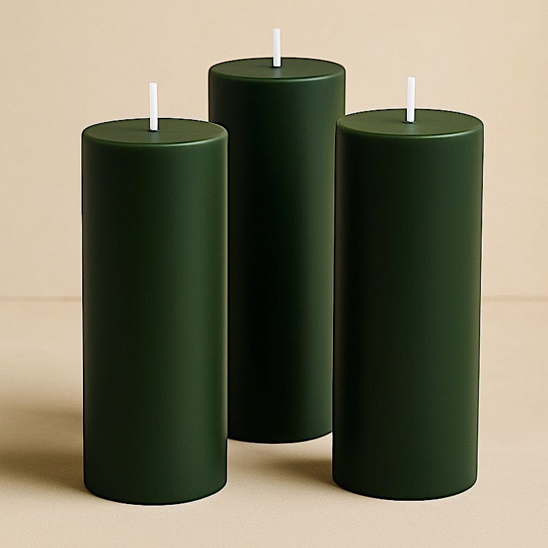 6 Round 3" x 9" Dripless Unscented Pillar Candles