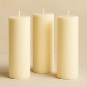 6 Round 3" x 9" Dripless Unscented Pillar Candles