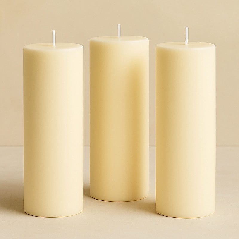 6 Round 3" x 9" Dripless Unscented Pillar Candles