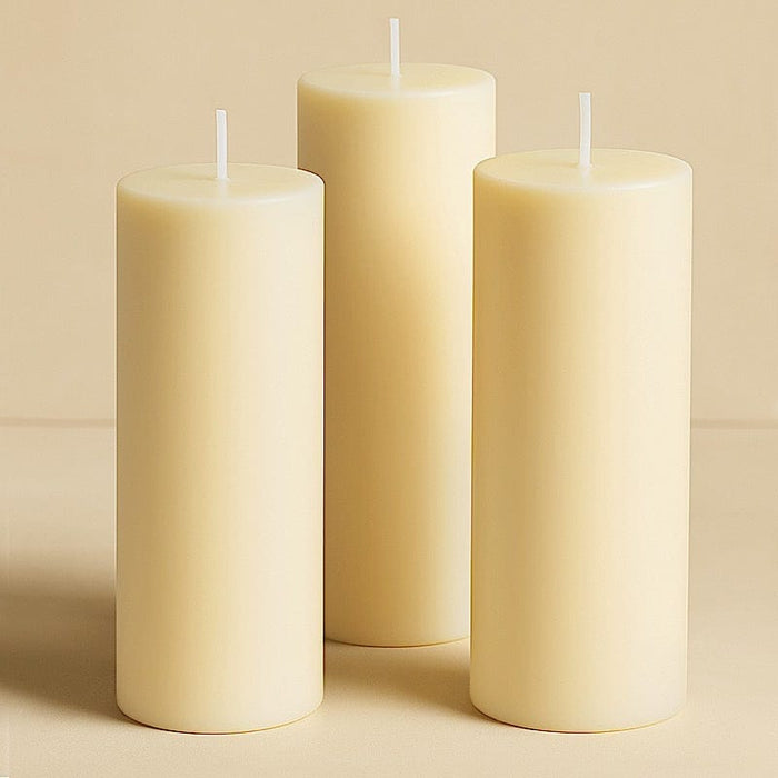 6 Round 3" x 9" Dripless Unscented Pillar Candles