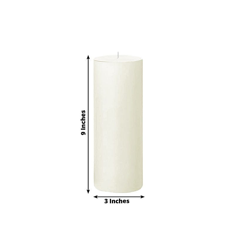 6 Round 3" x 9" Dripless Unscented Pillar Candles