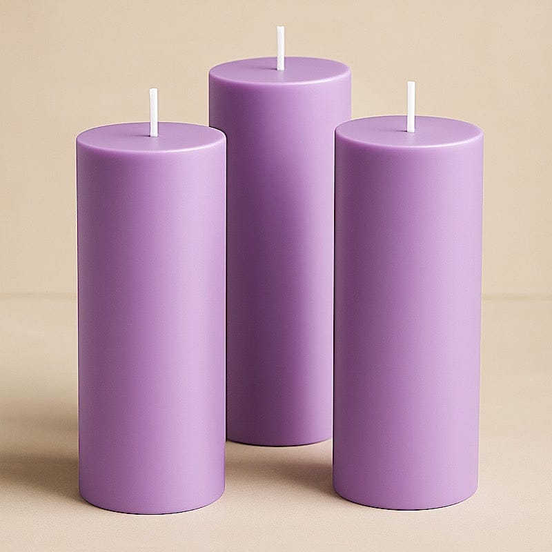 6 Round 3" x 9" Dripless Unscented Pillar Candles