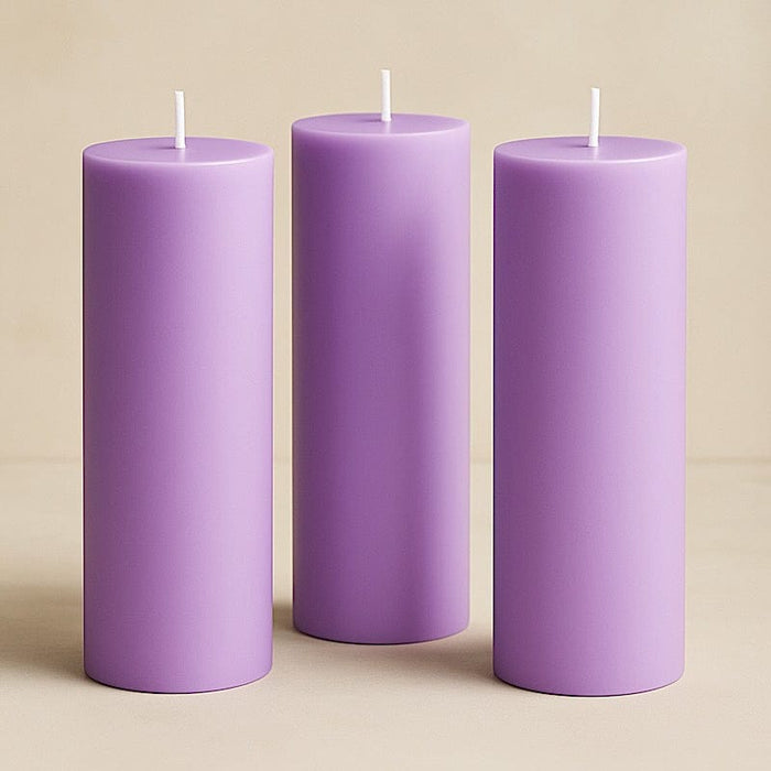 6 Round 3" x 9" Dripless Unscented Pillar Candles