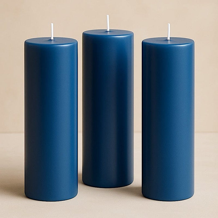 6 Round 3" x 9" Dripless Unscented Pillar Candles