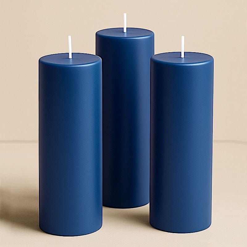 6 Round 3" x 9" Dripless Unscented Pillar Candles