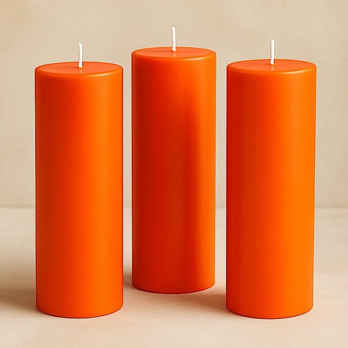 6 Round 3" x 9" Dripless Unscented Pillar Candles