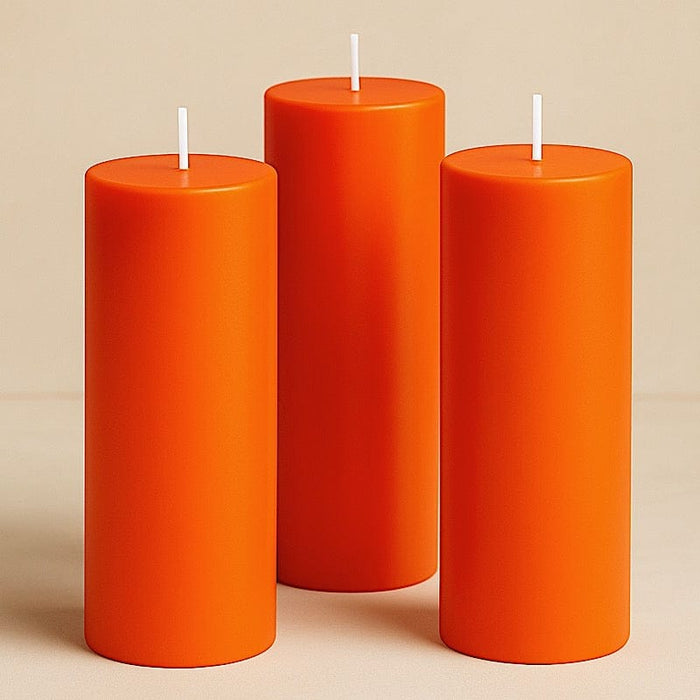 6 Round 3" x 9" Dripless Unscented Pillar Candles