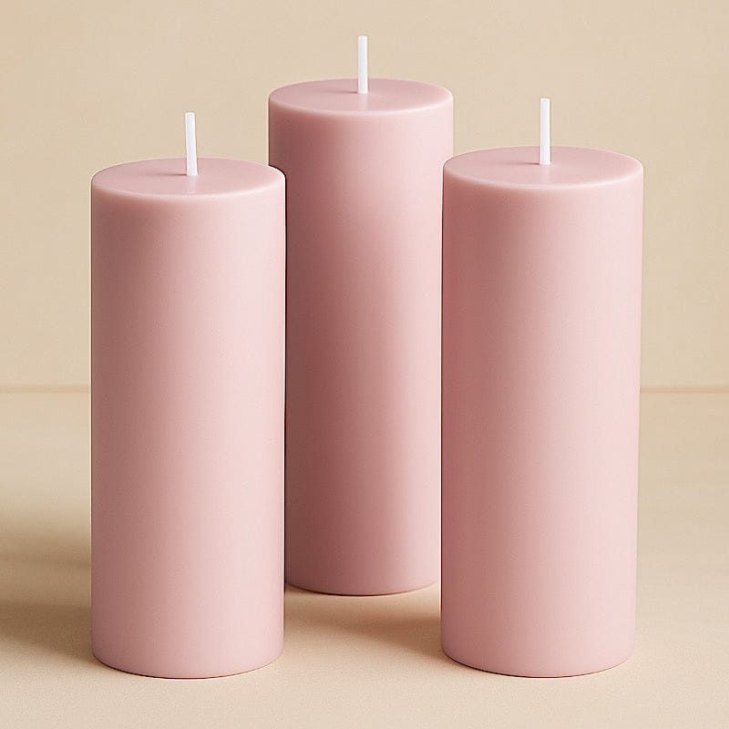 6 Round 3" x 9" Dripless Unscented Pillar Candles