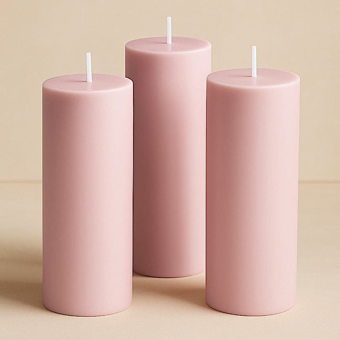 6 Round 3" x 9" Dripless Unscented Pillar Candles