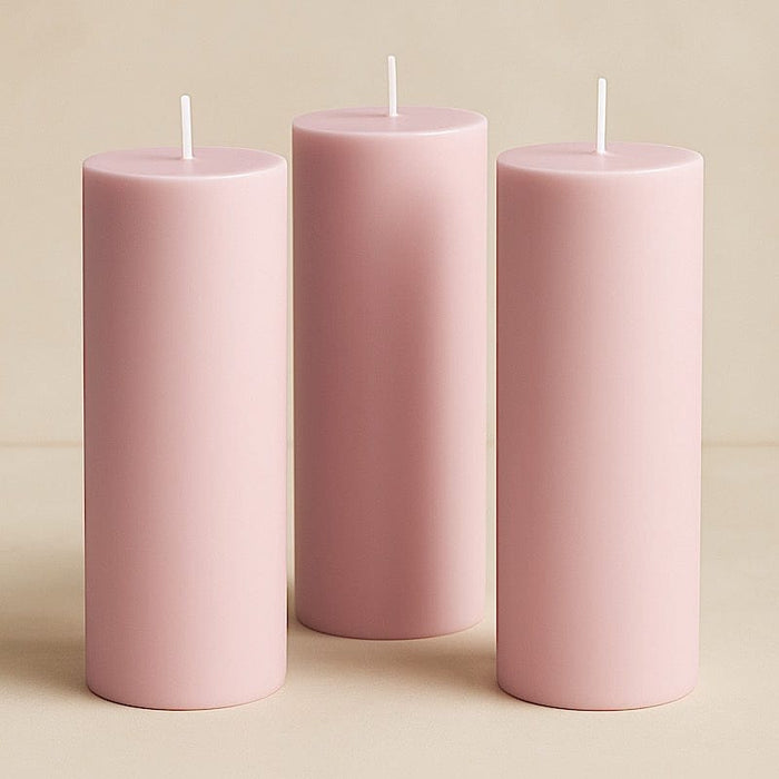6 Round 3" x 9" Dripless Unscented Pillar Candles