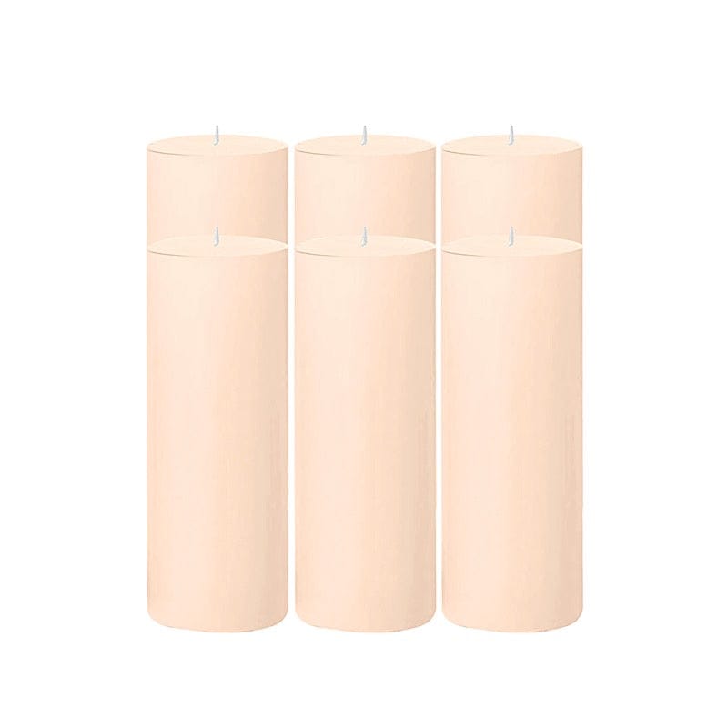 6 Round 3" x 9" Dripless Unscented Pillar Candles CAND_PL003_3X9_046