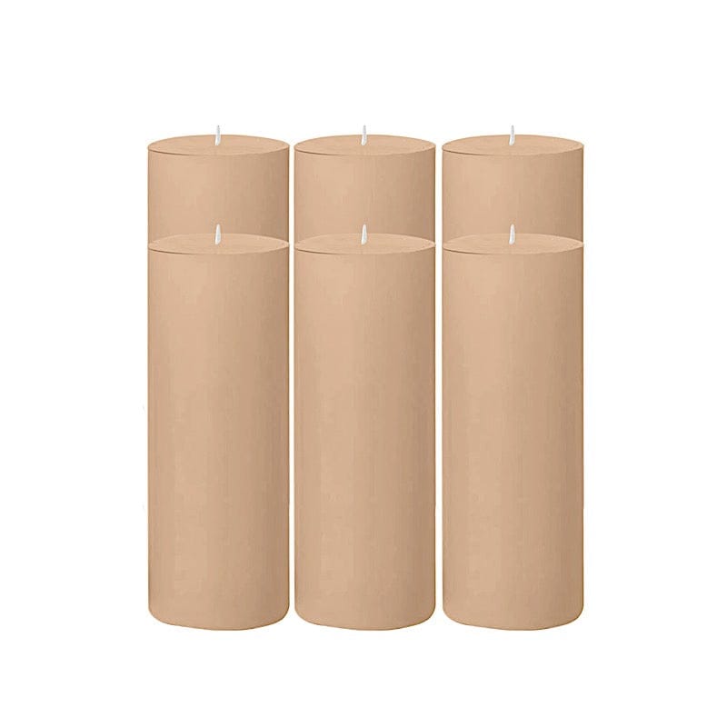 6 Round 3" x 9" Dripless Unscented Pillar Candles CAND_PL003_3X9_081